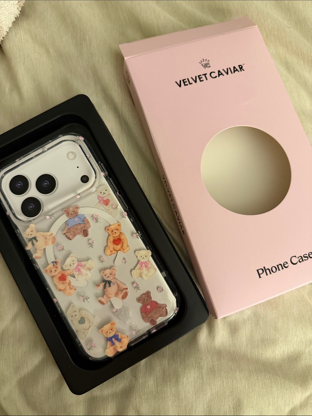 Velvet Caviar Clear Teddy Bear iPhone 17 Pro case